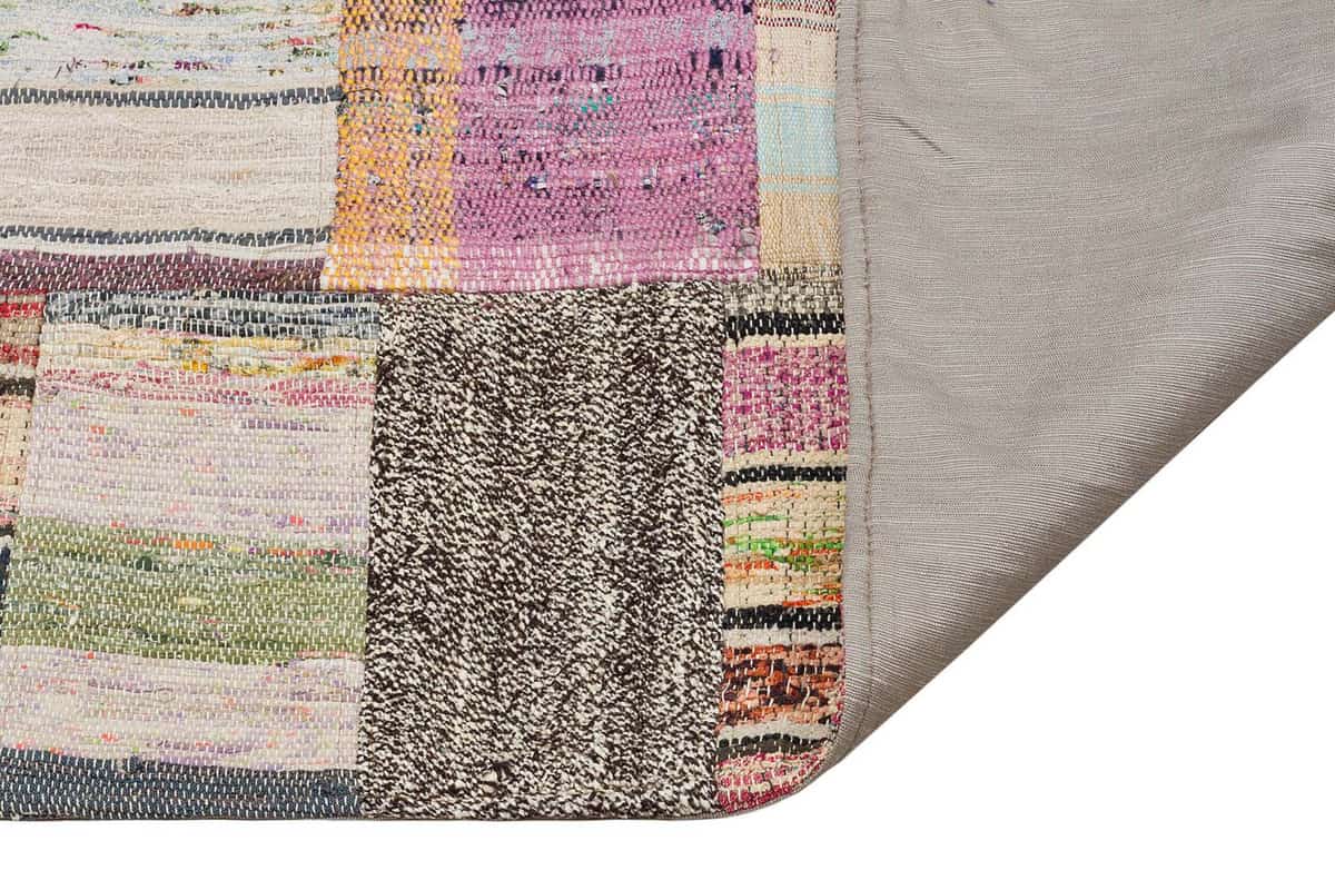 Unique Anatolian Patchwork Distressed Handwoven Rug, detail view 2, handmade rug, SKU 6187
