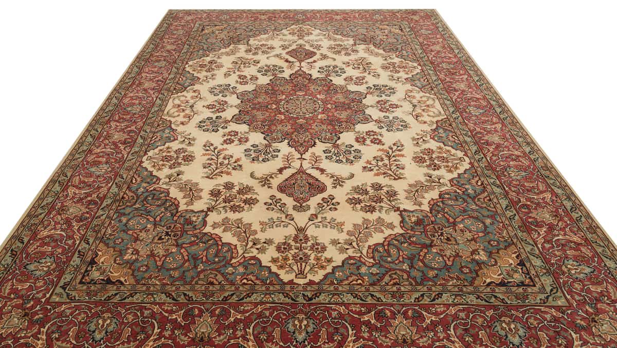 Handwoven Vintage Anatolian Rug, Vintage rug, cotton wool/weave, size 257 × 340 cm, from Antalya, SKU 9799