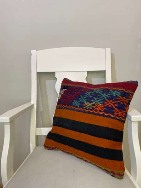 Hand-Woven Pillow Case, Kilim rug, cotton wool/weave, size 45 × 45 cm, from Yahyalı, SKU 107