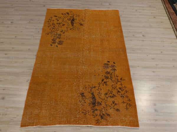 Hand-Knotted Distressed Wool Rug, detail view 2, vintage rug, SKU 10696
