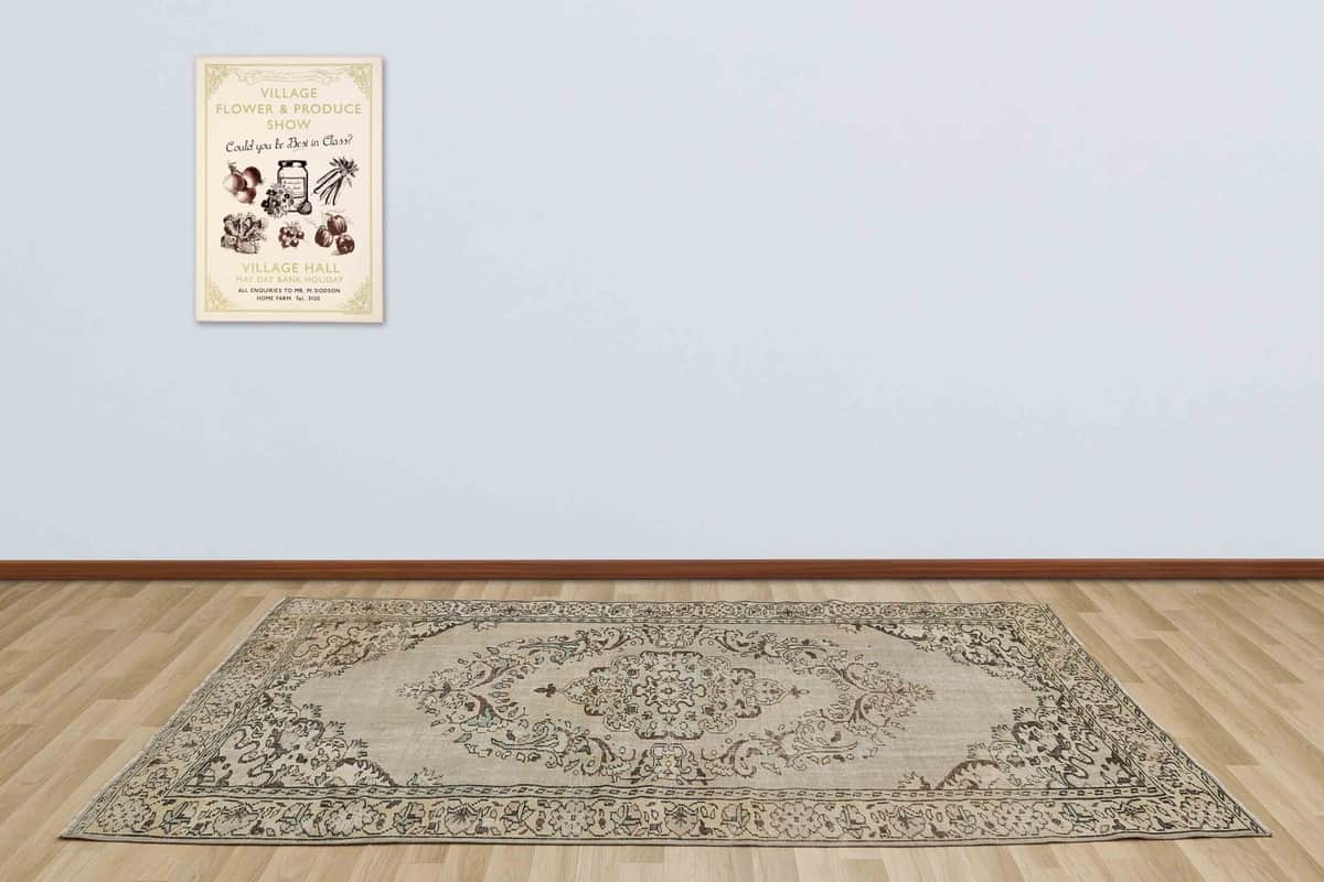 Beige Classic Vintage Hand-Woven Distressed Rug, detail view 2, handmade rug, SKU 2714