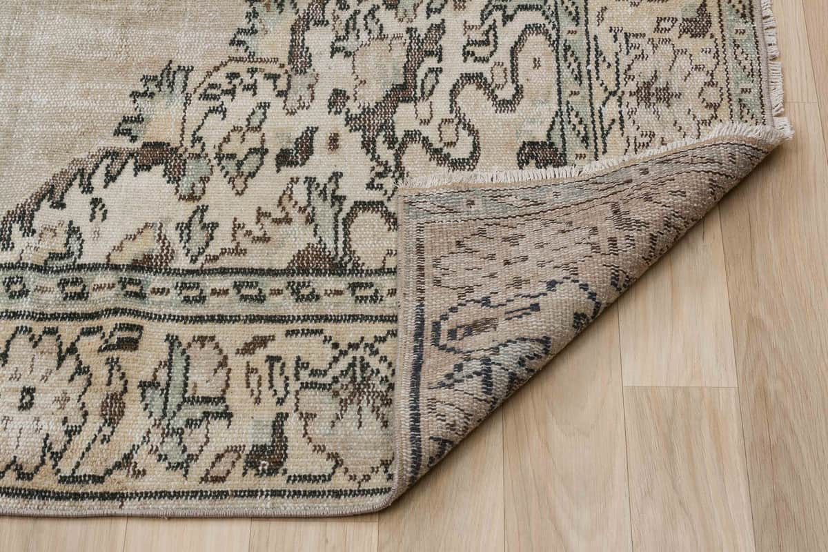 Beige Classic Vintage Hand-Woven Distressed Rug, detail view 3, handmade rug, SKU 2714