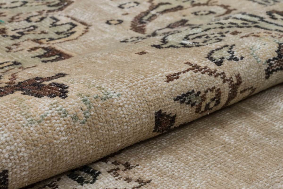 Beige Classic Vintage Hand-Woven Distressed Rug, detail view 4, handmade rug, SKU 2714