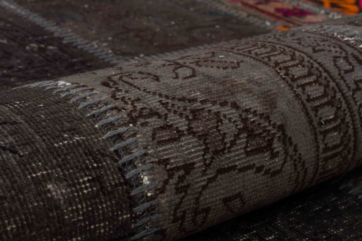 Handcrafted Distressed Patchwork Rug, detail view 4, handmade rug, SKU 5021