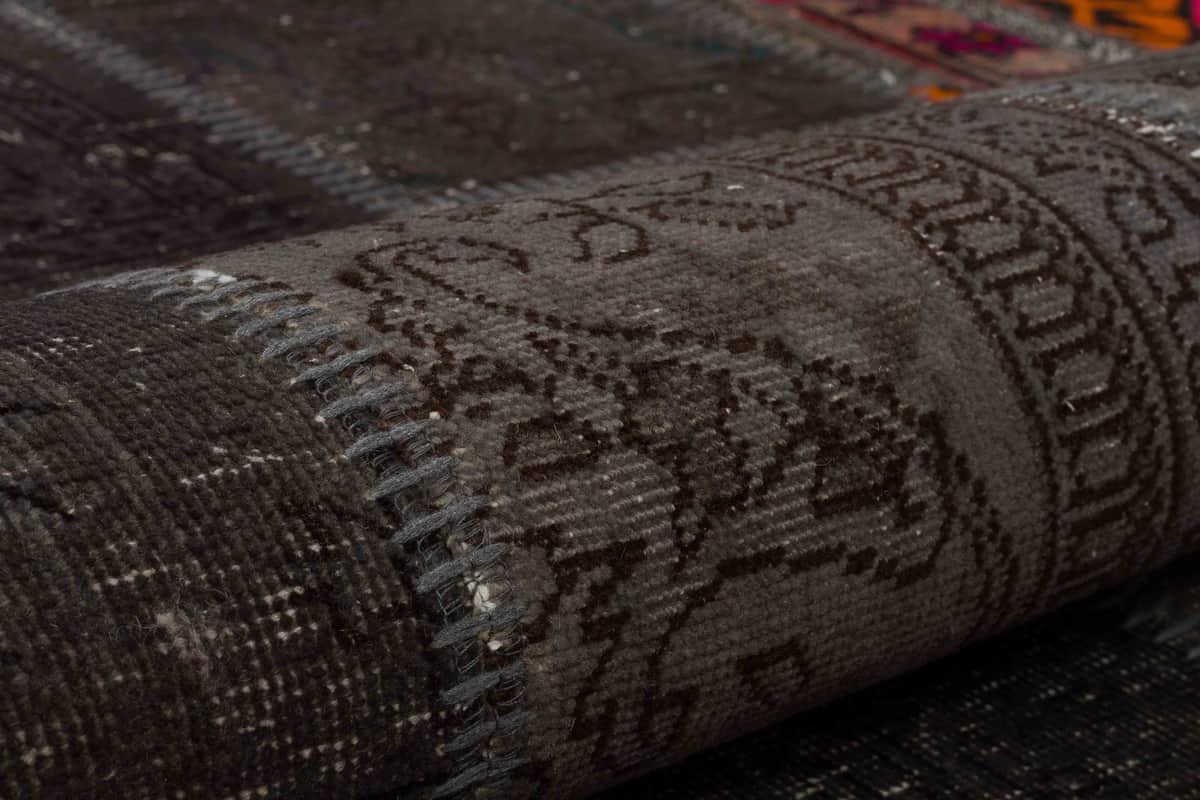 Handcrafted Distressed Patchwork Rug, detail view 4, handmade rug, SKU 5021