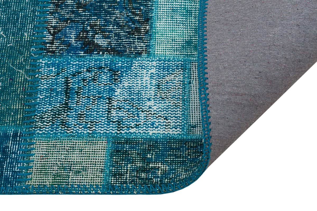 Handmade Distressed Patchwork Rug, detail view 2, handmade rug, SKU 5992