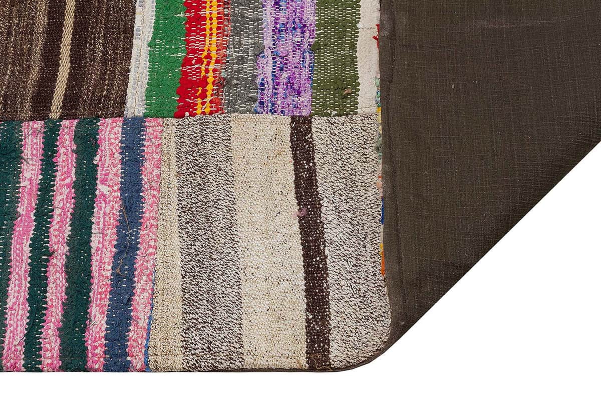 Vintage Hand-Woven Patchwork Rug, detail view 2, handmade rug, SKU 6140