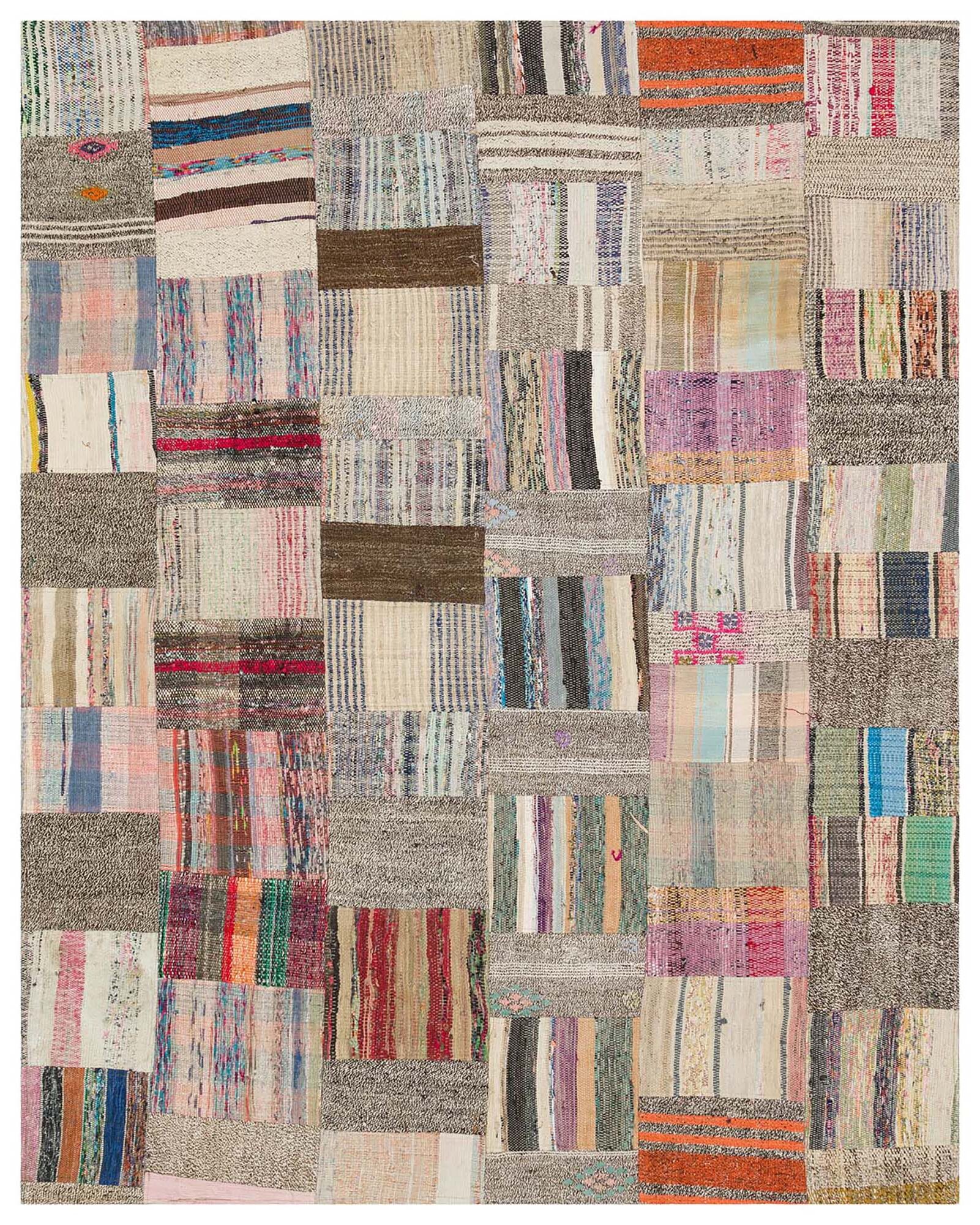 Unique Anatolian Patchwork Distressed Handwoven Rug, detail view 4, handmade rug, SKU 6187