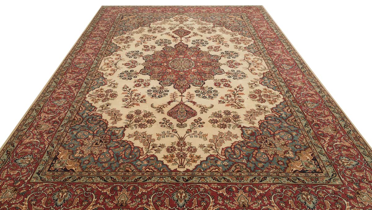 Handwoven Vintage Anatolian Rug, Vintage rug, cotton wool/weave, size 257 × 340 cm, from Antalya, SKU 9799