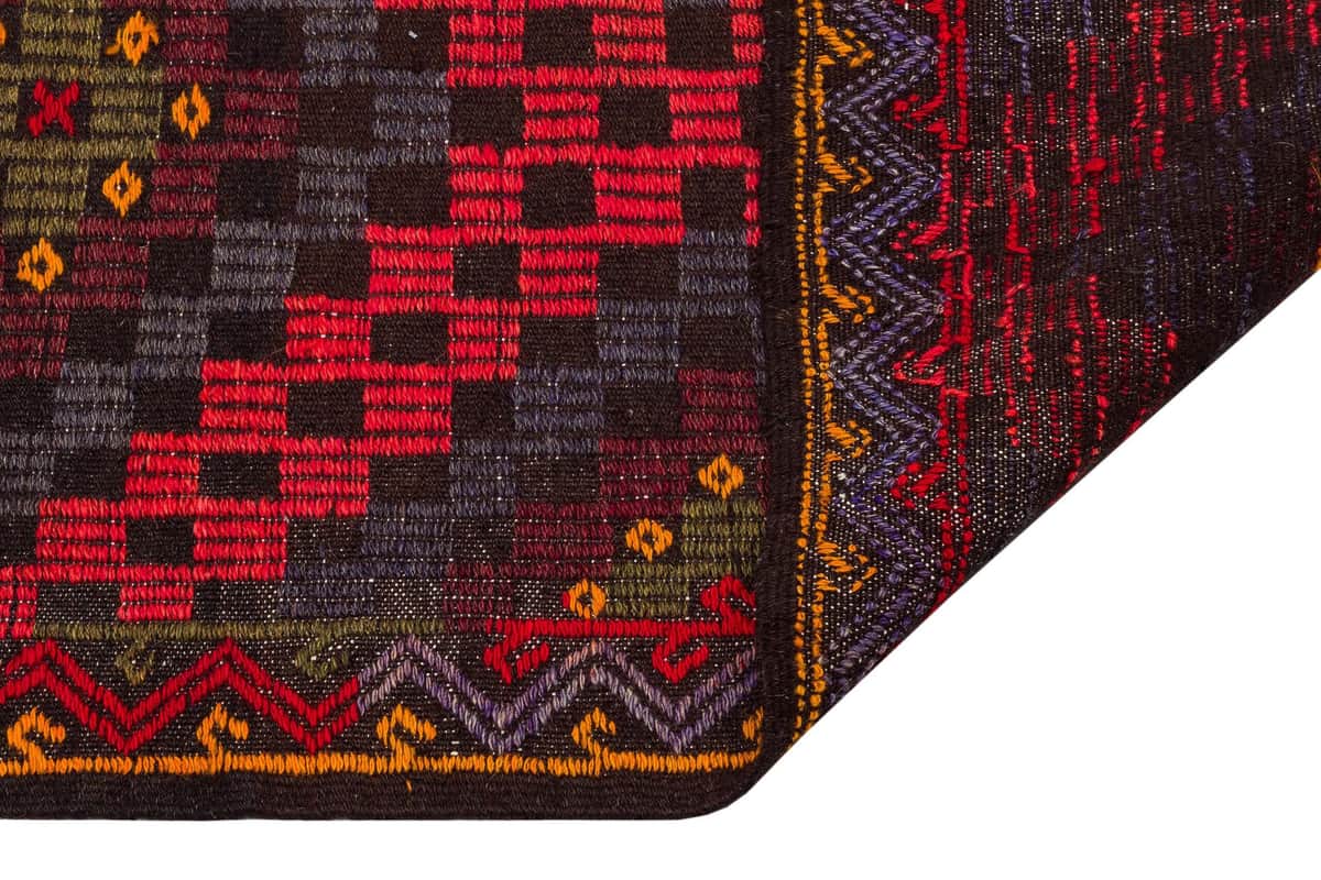 Authentic Handwoven Distressed Kilim | Multicolored, detail view 3, kilim rug, SKU 9856