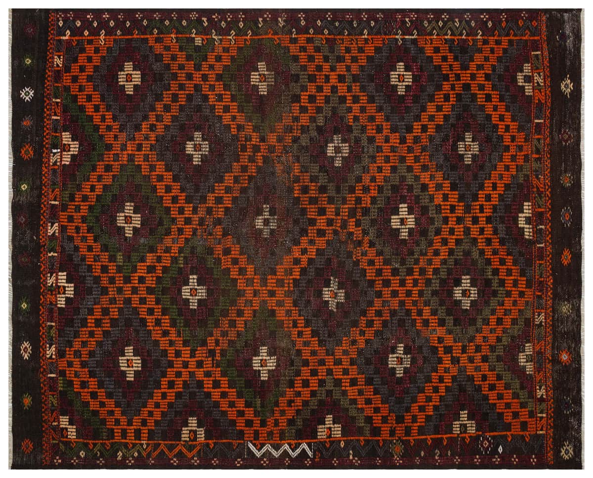 Vintage Wool Kilim, detail view 2, kilim rug, SKU 9863
