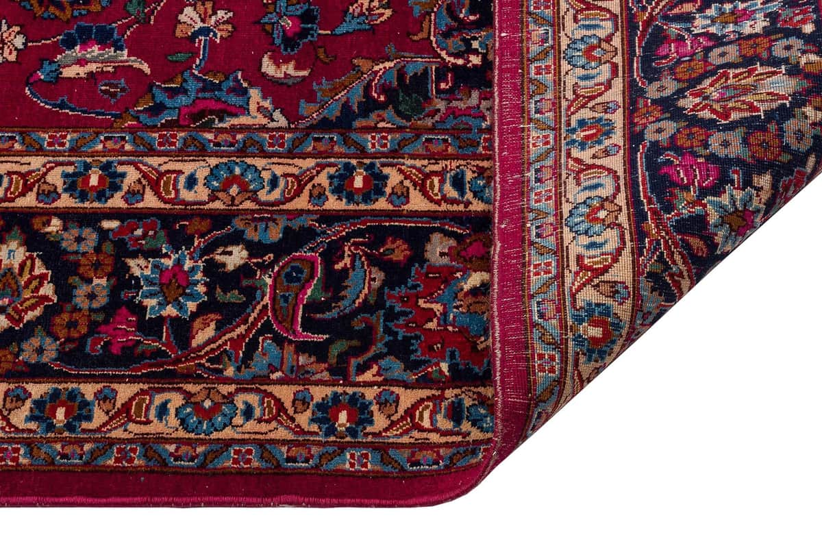 Vintage-Style Distressed Iranian Rug, detail view 2, vintage rug, SKU 8663