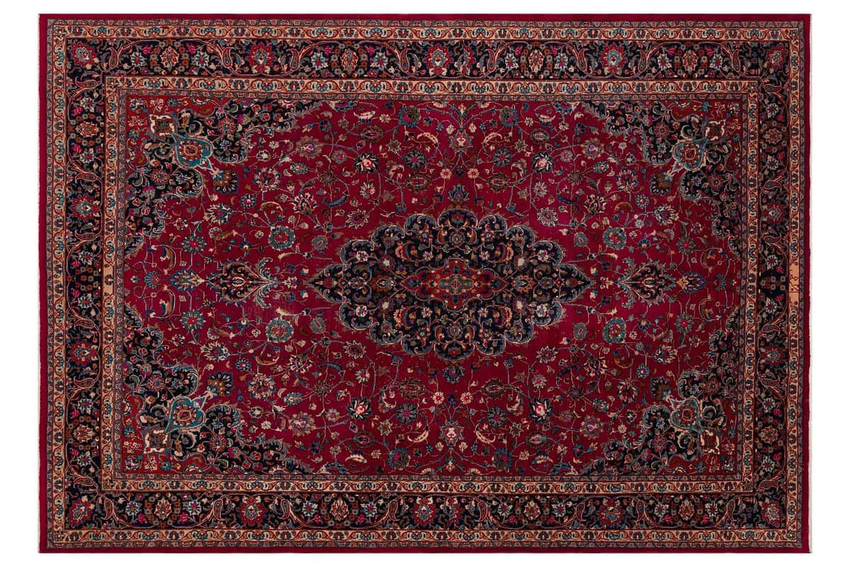 Vintage-Style Distressed Iranian Rug, detail view 4, vintage rug, SKU 8663