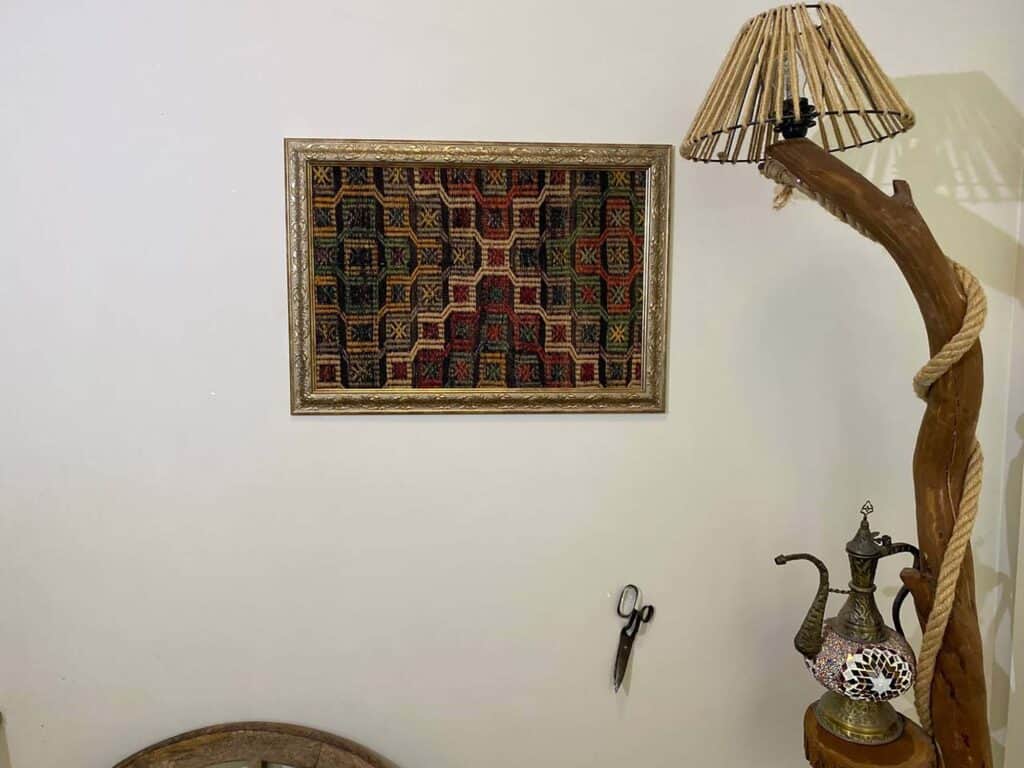Traces of the Past Wool Tapestry, detail view 5, vintage rug, SKU T047