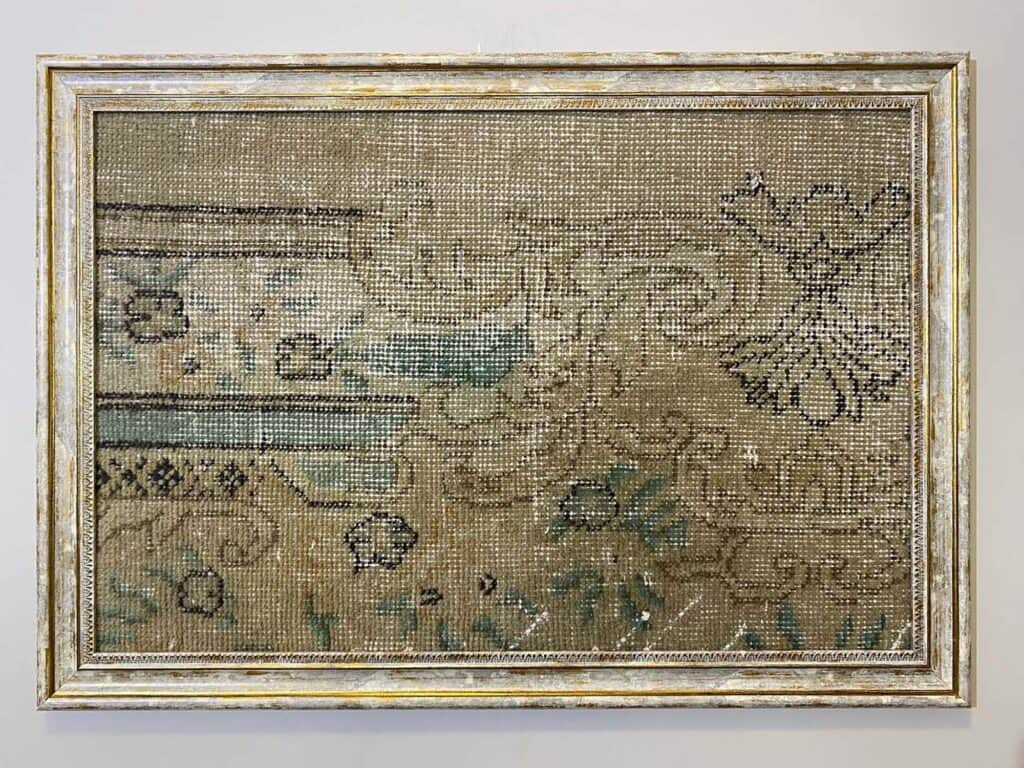 Painting Depicting the Story of an Ancient Turkish Rug, detail view 5, vintage rug, SKU T058