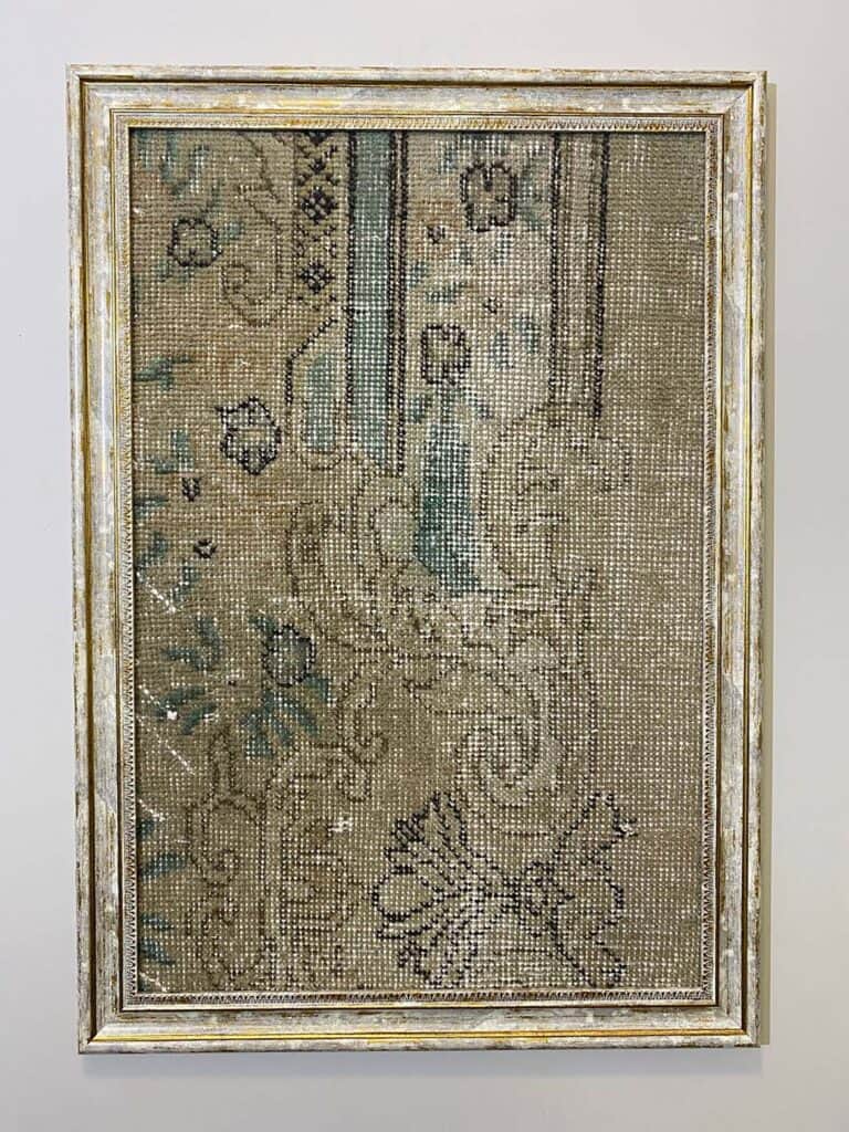 Painting Depicting the Story of an Ancient Turkish Rug, Vintage rug, wool & cotton wool/weave, size 50 × 70 cm, from Kayseri, SKU T058