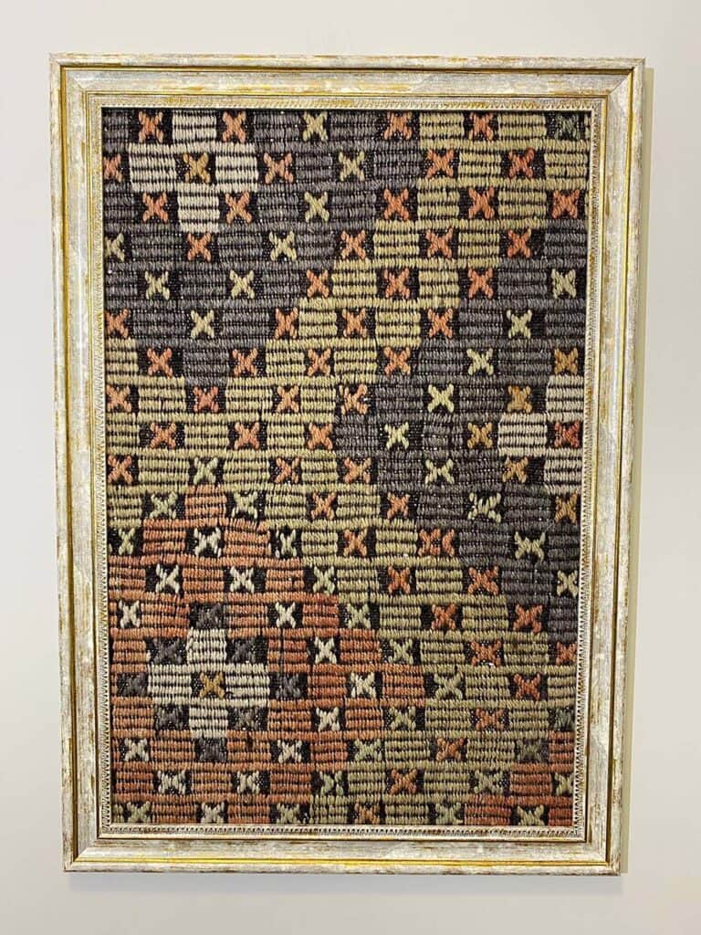 "Soft Traces of Time" Painting, Vintage rug, silk wool/weave, size 50 × 70 cm, from Gördes, SKU T068