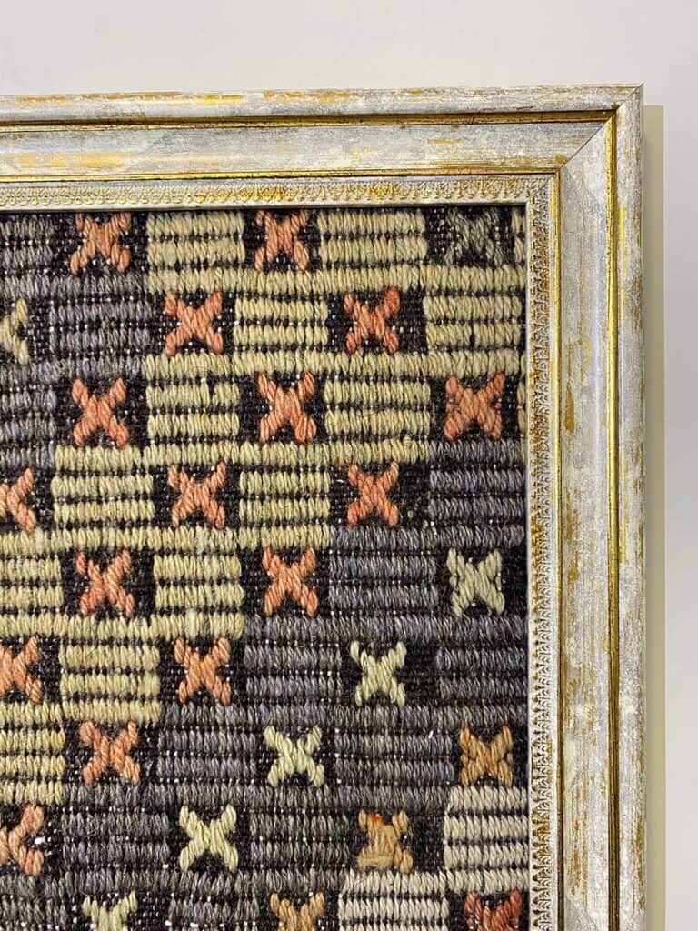 "Soft Traces of Time" Painting, detail view 4, vintage rug, SKU T068