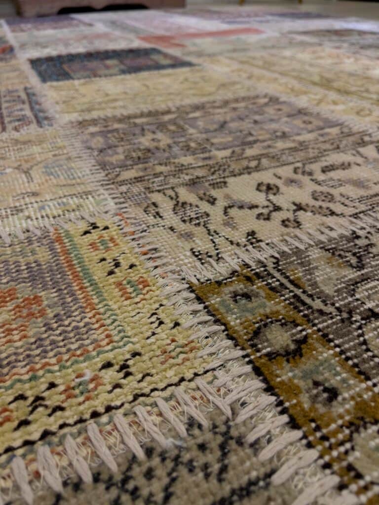 Modern, One-of-a-Kind Custom Patchwork Rug, detail view 2, handmade rug, SKU 4061