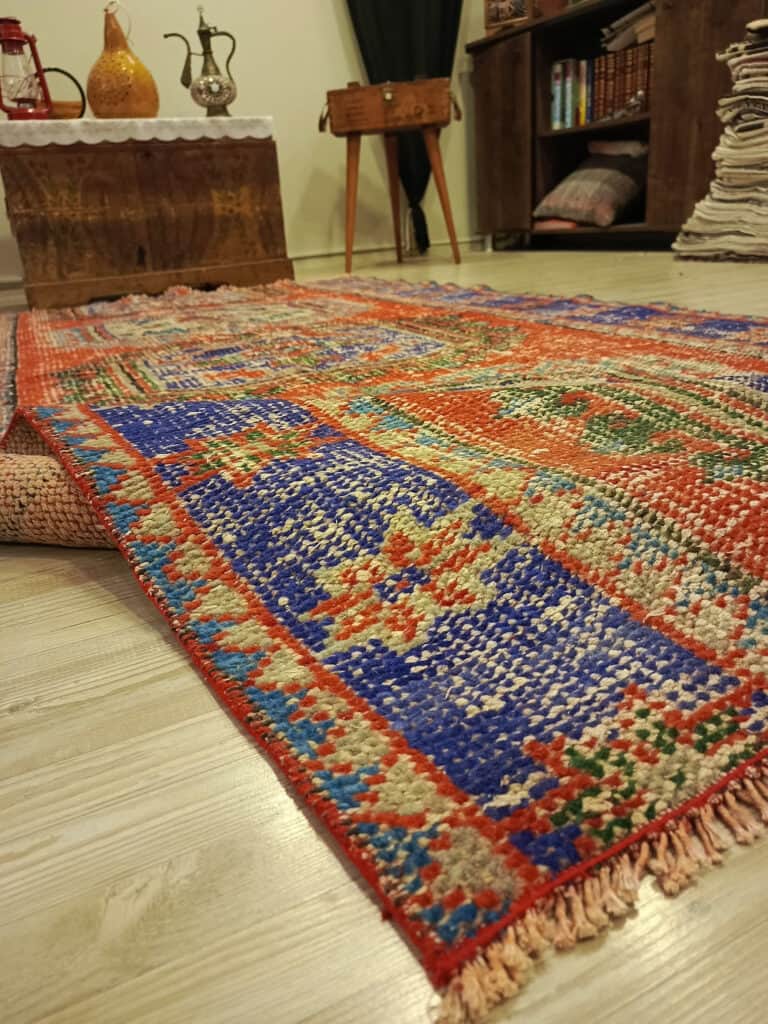 Handmade Distressed Wool Rug, detail view 3, handmade rug, SKU 10472