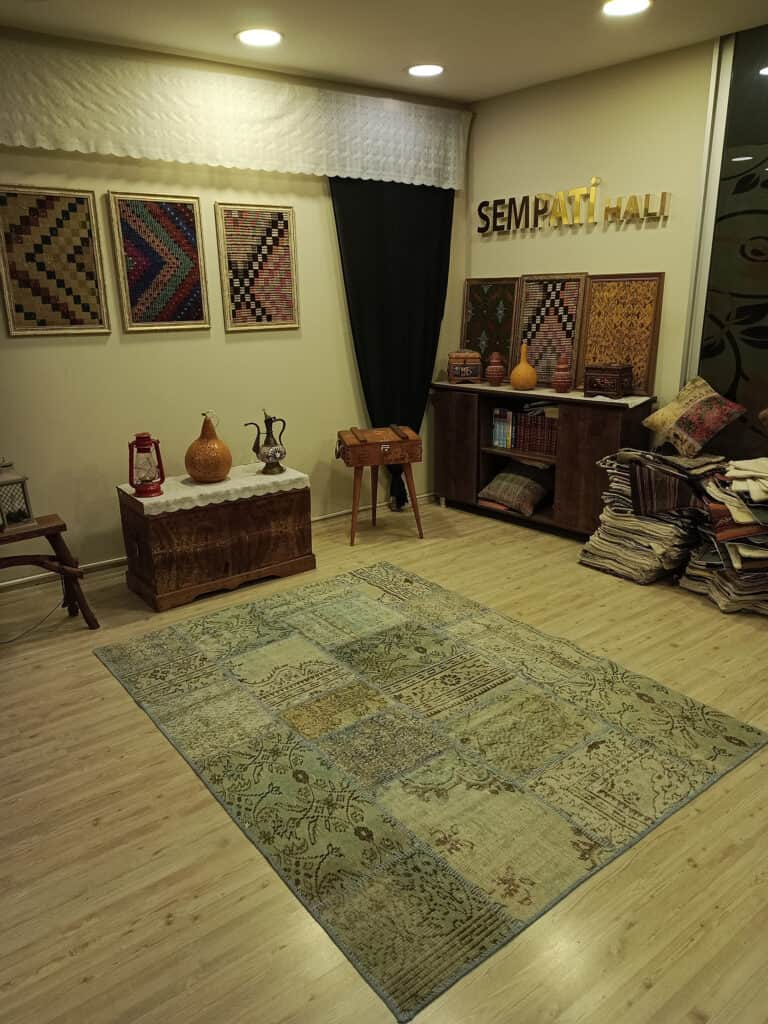 Vintage Handwoven Patchwork Rug, detail view 2, handmade rug, SKU 6525