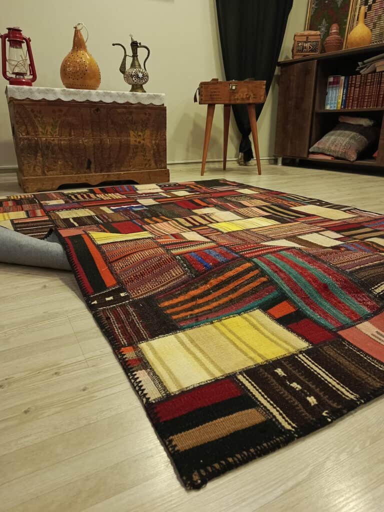 Anatolian Patchwork Rug, Handwoven, detail view 5, handmade rug, SKU 6520