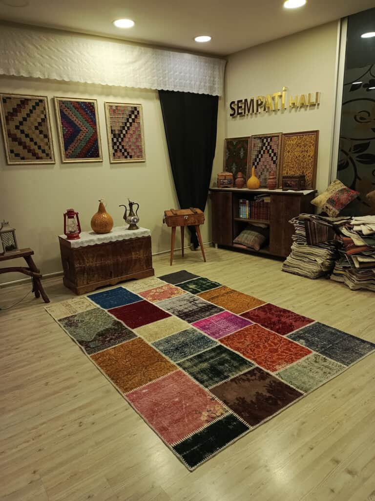 Antique-Style Patchwork Rug, detail view 5, handmade rug, SKU 6521