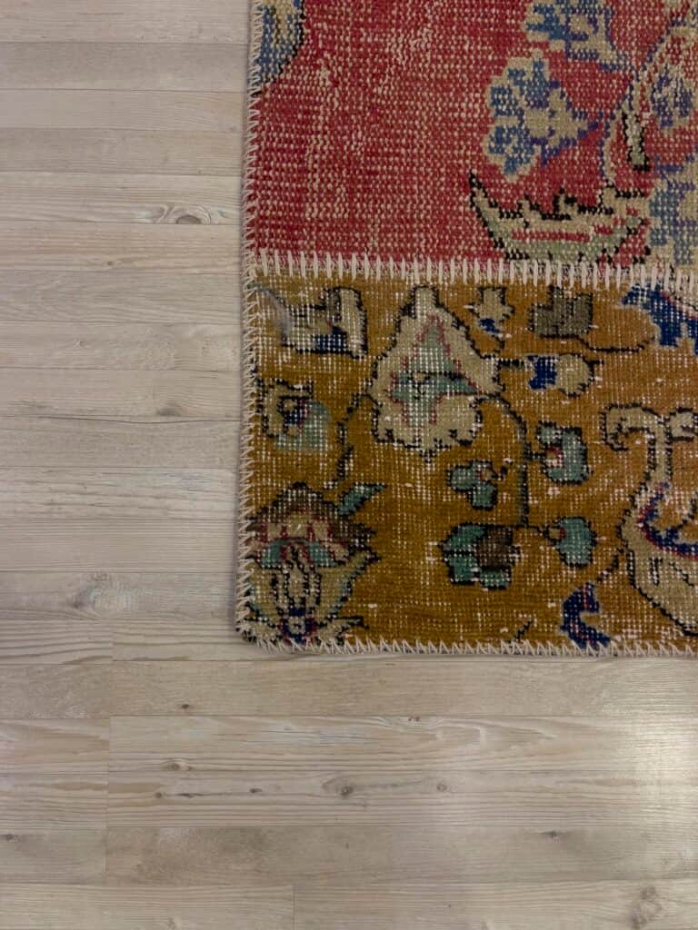 Vintage-Style Handwoven Patchwork Rug, detail view 4, handmade rug, SKU 4007