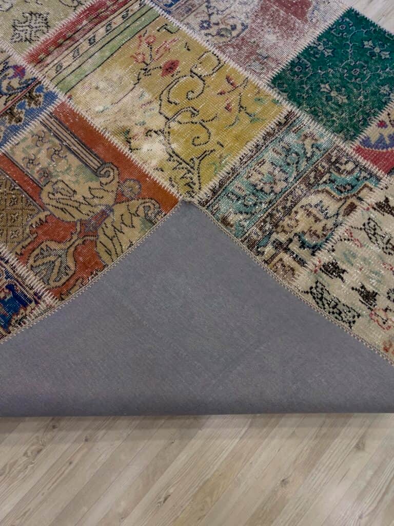 Vintage-Style Handwoven Patchwork Rug, detail view 5, handmade rug, SKU 4007