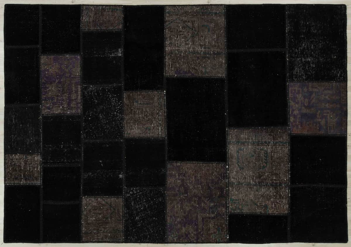 Anatolian-Patterned Distressed Patchwork Rug, detail view 2, handmade rug, SKU 5010