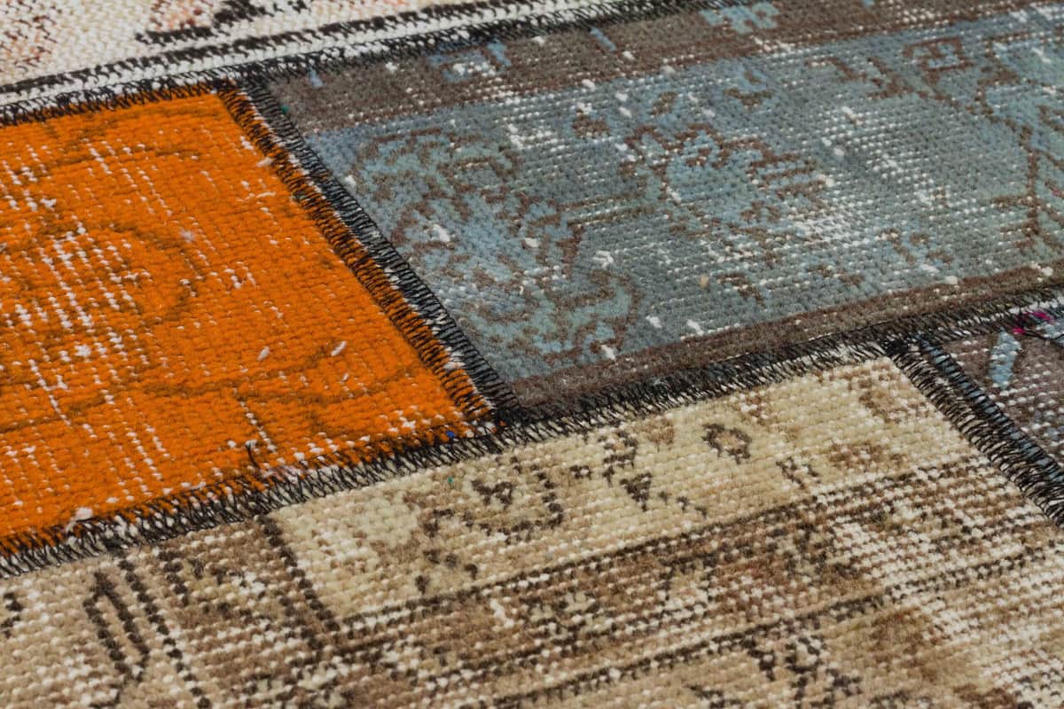 Wool-Woven Patchwork Rug, detail view 5, handmade rug, SKU 5078