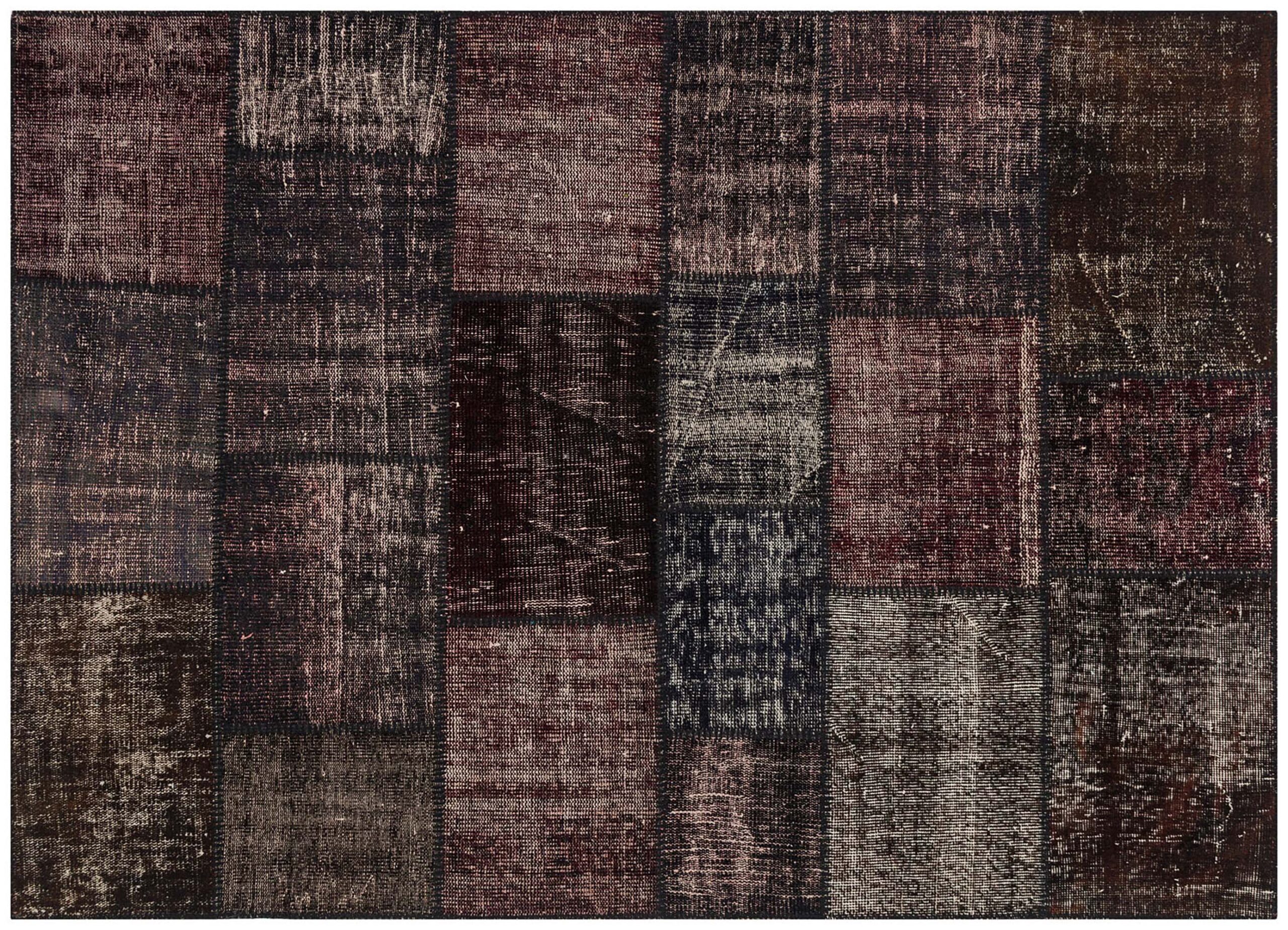 Vintage Hand-Woven Wool Patchwork Rug, detail view 2, handmade rug, SKU 5760