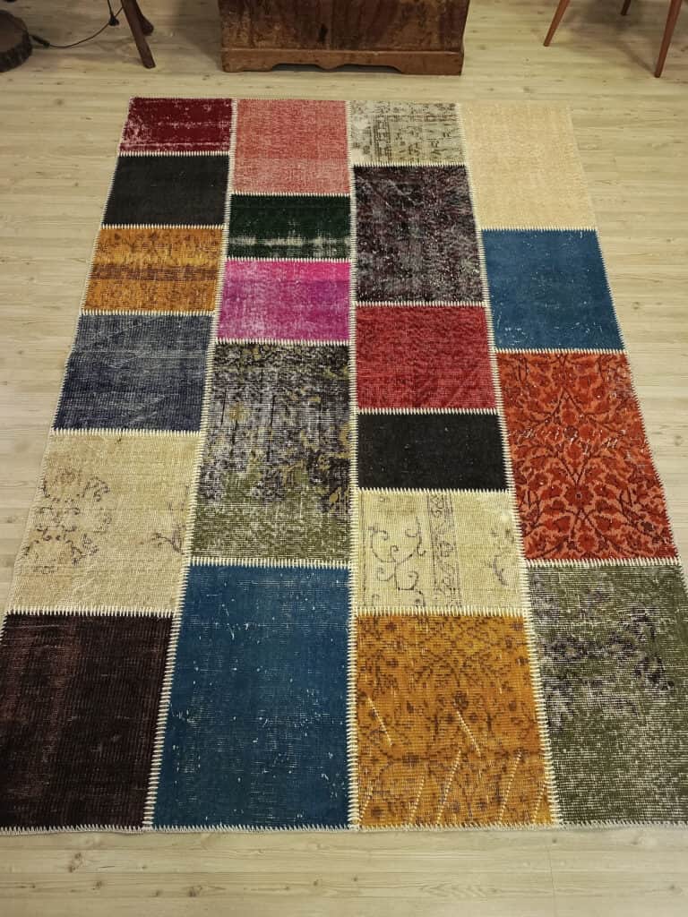 Handwoven Classic Patchwork Rug, detail view 3, handmade rug, SKU 6404