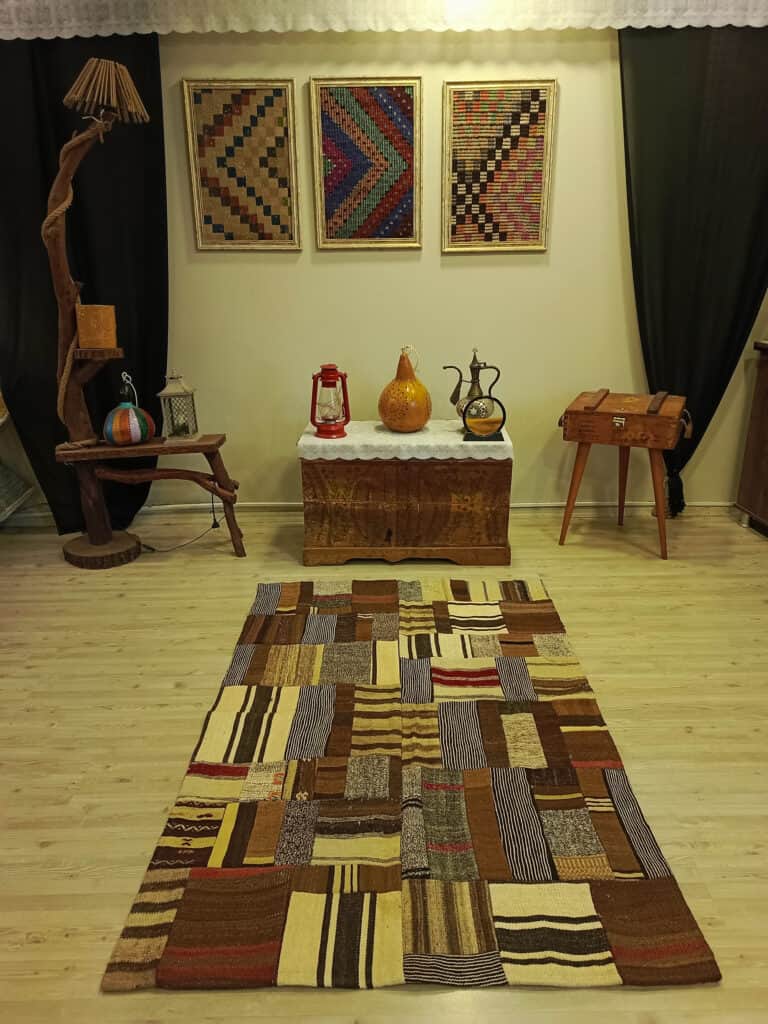 Handwoven Custom-Designed Patchwork Rug, detail view 4, handmade rug, SKU 6414