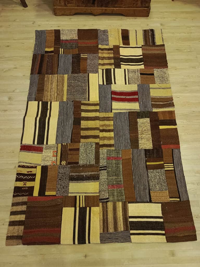 Handwoven Custom-Designed Patchwork Rug, detail view 5, handmade rug, SKU 6414