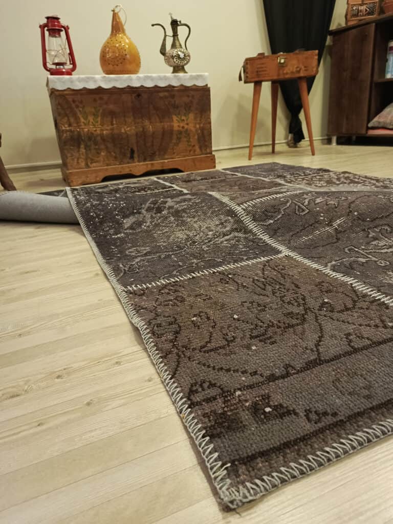 Hand-Woven Patchwork Rug with Fine Craftsmanship, detail view 3, handmade rug, SKU 6416