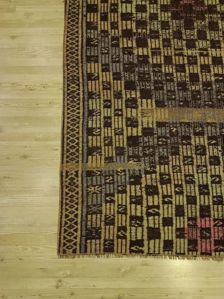 Wool Distressed Patchwork Rug, detail view 3, handmade rug, SKU 6418