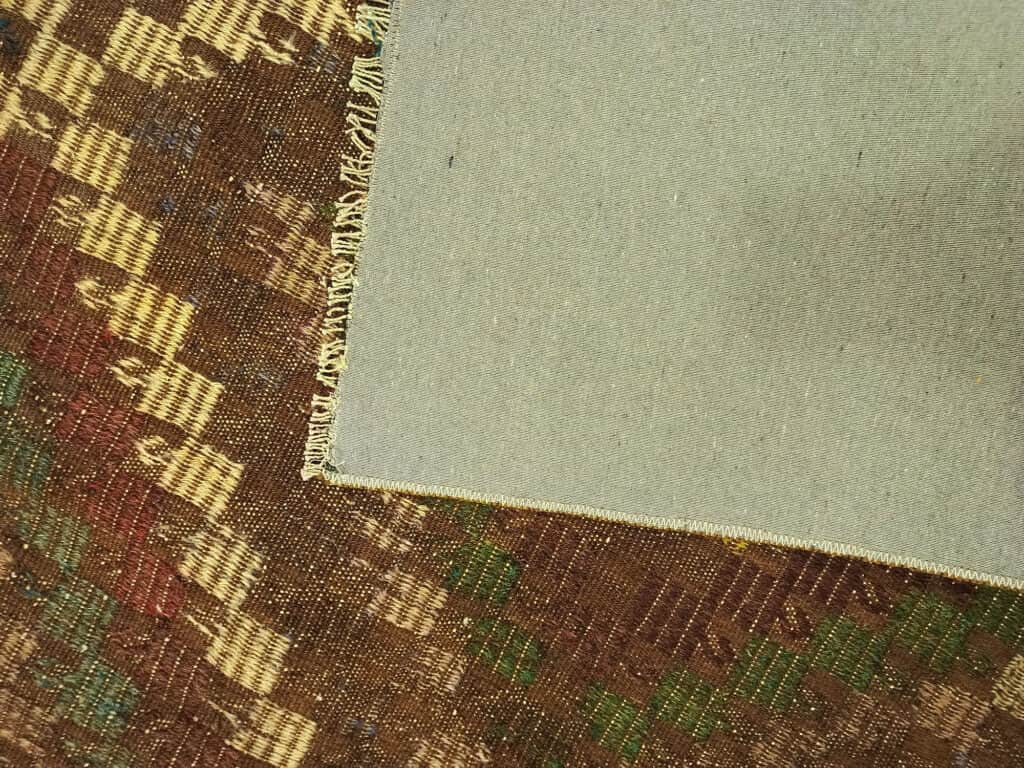 Vintage Hand-Woven Wool Patchwork Rug, detail view 3, handmade rug, SKU 6419