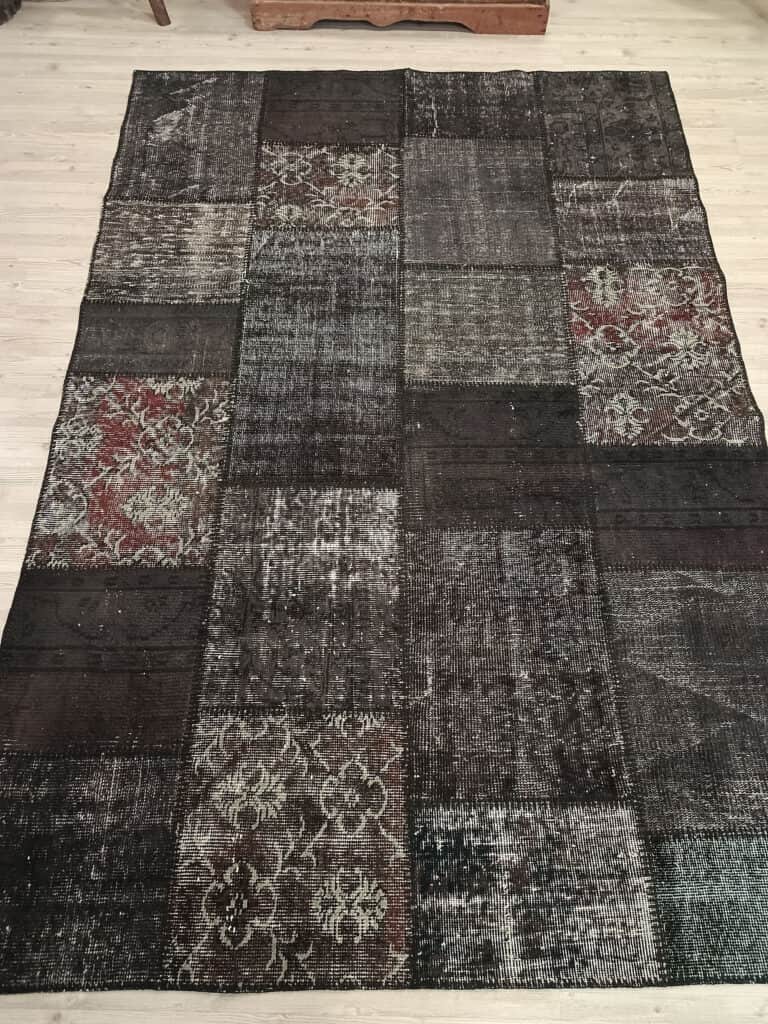 Traditional Handmade Patchwork Rug, detail view 2, handmade rug, SKU 6504