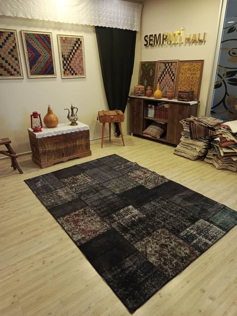 Traditional Handmade Patchwork Rug, detail view 4, handmade rug, SKU 6504