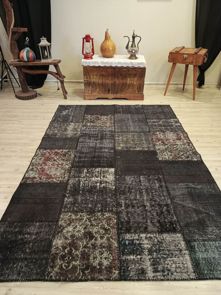 Traditional Handmade Patchwork Rug, Handmade rug, cotton wool/weave, size 160 × 230 cm, from Yahyalı, SKU 6504