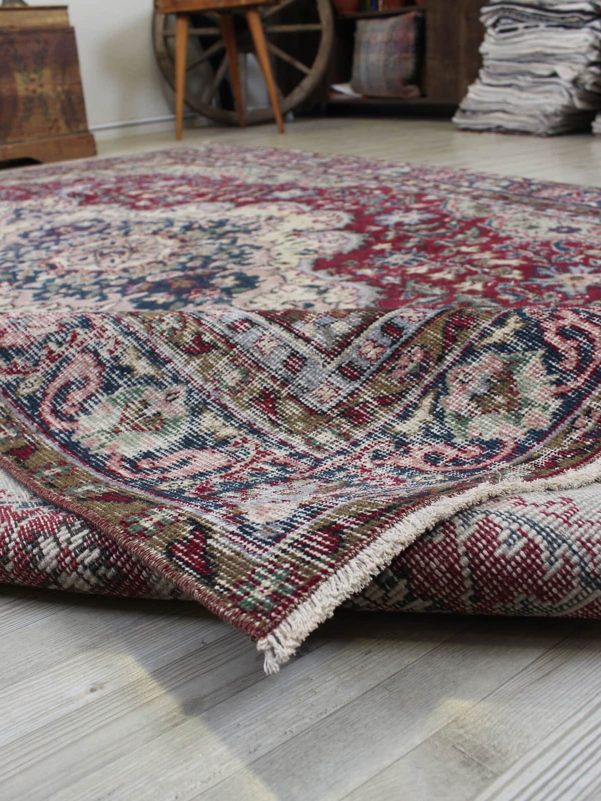 Vintage Distressed Rug, detail view 3, handmade rug, SKU 10545