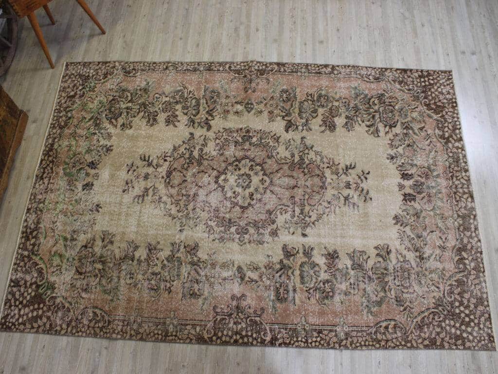 Distressed Hand-Woven Wool Vintage Rug, detail view 2, handmade rug, SKU 10595