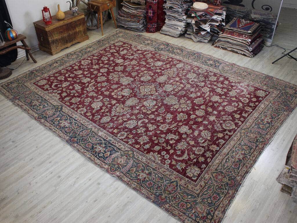 Distressed Wool Vintage Rug, detail view 2, vintage rug, SKU 10625