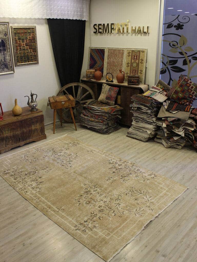 Handwoven Vintage Wool Rug, detail view 2, handmade rug, SKU 10641