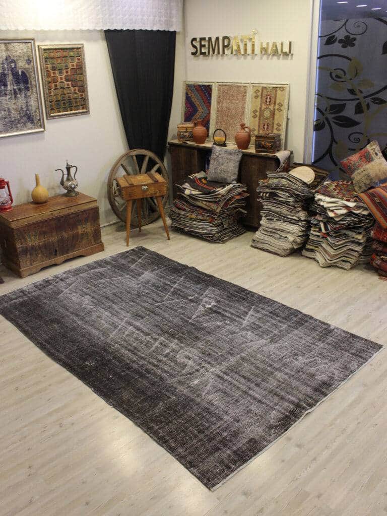 Distressed Vintage Handmade Rug, detail view 2, handmade rug, SKU 10654