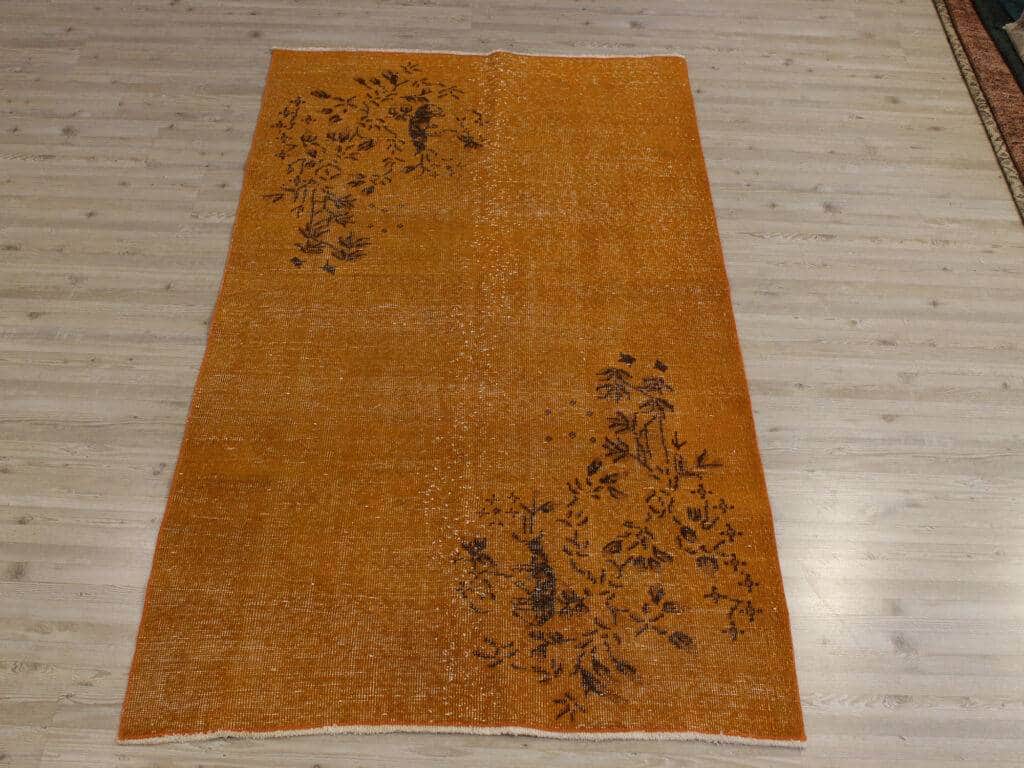 Hand-Knotted Distressed Wool Rug, detail view 2, vintage rug, SKU 10696