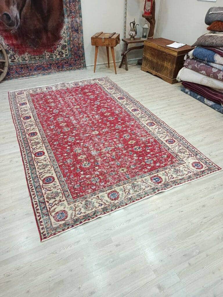100% Wool Natural Vintage Rug, detail view 4, handmade rug, SKU 10819