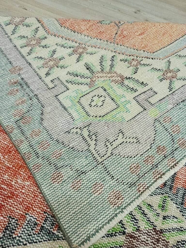 Handwoven Natural Wool Rug, detail view 4, handmade rug, SKU 10824