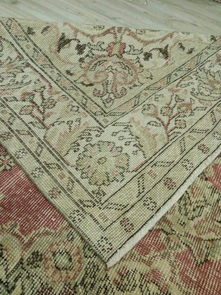 Natural Wool Distressed Rug, detail view 2, handmade rug, SKU 10825